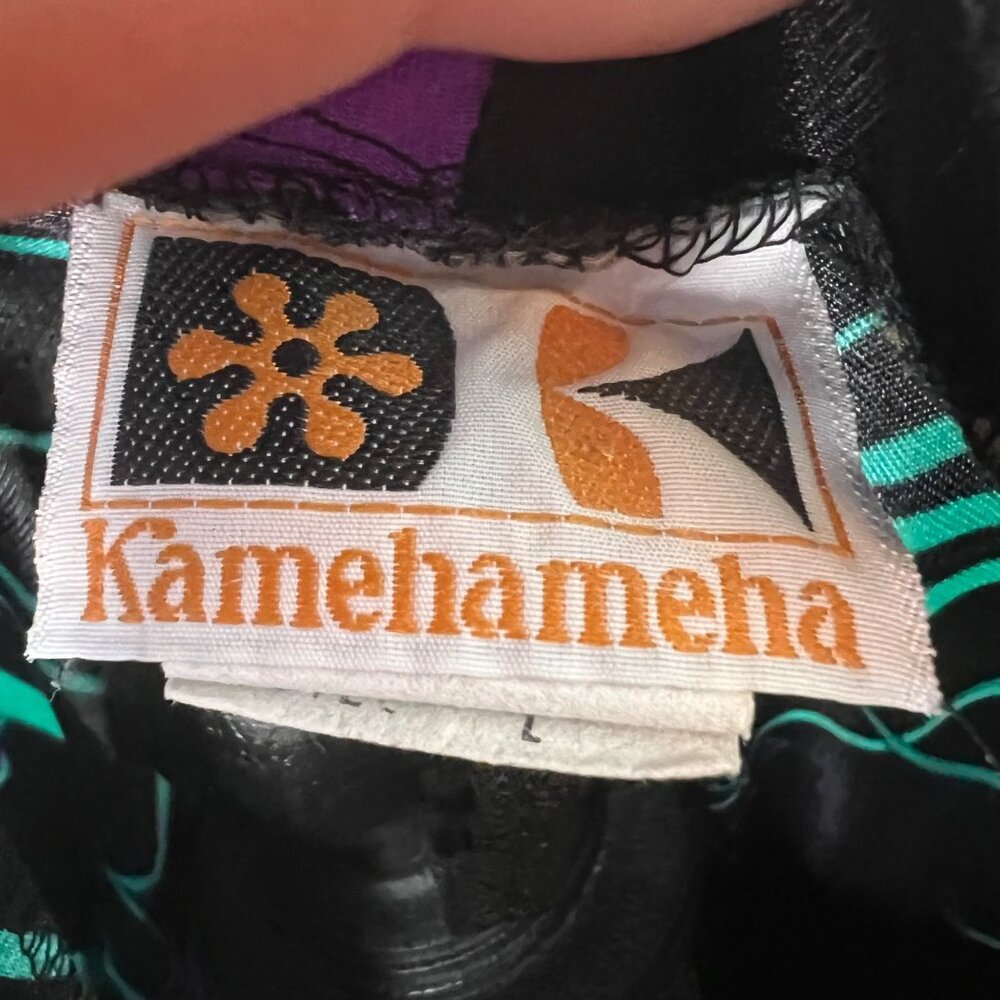 Vintage Kamehameha Floral Robe Hawaiian Belted Black Original Tropical Size L - Picture 8 of 10
